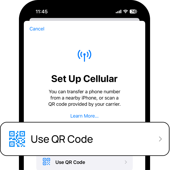 Activate eSIM in iPhone | Scan QR Code received via email